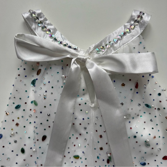 Lola + the Boys Girls Rainbow Crystal Gem Dress - Size 4 - Picture 8 of 16